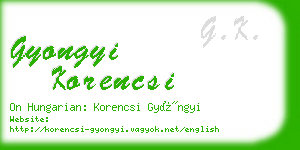 gyongyi korencsi business card